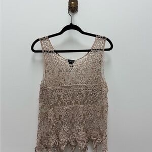 Rue21 Tan Crochet Lace Tank Top